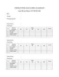 Check spelling or type a new query. Format Penilaian Lomba Kaligrafi Download Documents