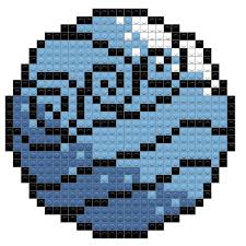 The national emblem of the water tribe is a circle comprised of a waning crescent moon and three wavy horizontal lines representing ocean water. Avatar Last Airbender Water Tribe Symbol Brik