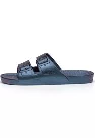 Freedom Moses Slides Metallic Silver fantastic Womens