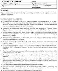 A senior supervisor takes responsibility for helping employees to abide by the company's objectives and directives while. Free 7 Logistics Supervisor Job Description Samples In Ms Word Pdf