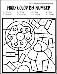 Color By Number Food Preschool Worksheets In 2020 Preschool Worksheets Color Worksheets For Preschool Preschool Monthly Themes