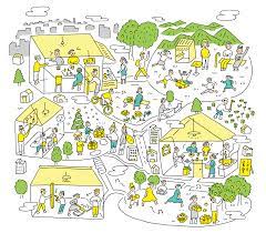 子ども 若者の居場所づくり事例集 2018 表紙イラスト 公園 イラスト 道 イラスト イラストマップ