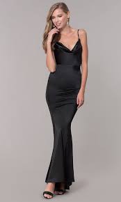 Cowl Neck Long Satin Black Prom Dress Black Prom Dress Black Satin Dress Prom Dresses