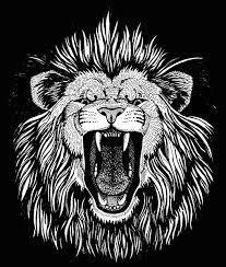 A Black And White Hand Drawing Of An Angry Lion With Its Mouth Wide Open Showing His Razor Sharp Canines A Lion Drawing Roaring Lion Tattoo Lion Face Drawing