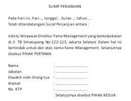 Surat perjanjian kerjasama para pihak yang bertanda tangan di bawah ini: Contoh Surat Kontrak Brand Ambassador