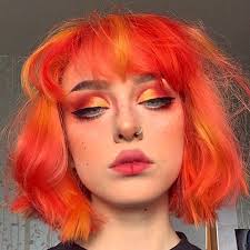 Colouredhair Hair Hairinspo Haircolor Colourful Vividhaircolor Fire Hair Aesthetic Hair Hair Inspo Color