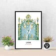 Poster Parc De La Tete D Or De Lyon Carte De Lyon Affiche Art Print Map Impression Deco Ville Mural Art Etsy Finds