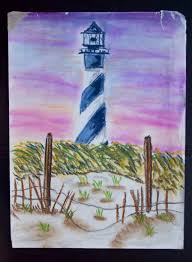 Step By Step Lighthouse Done In Chalk Pastels My Grade Ones Did A Beautiful Job On This Project Pastel Art Art Art Projects