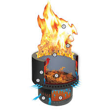 Flame genie cylindrical open fire pit. Flame Genie Fg 16 Wood Pellet Fire Pit Black Walmart Com Walmart Com