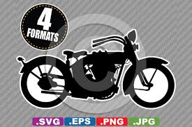 Download Antique Vintage Motorcycle Silhouette Graphic By Idrawsilhouettes Creative Fabrica PSD Mockup Templates
