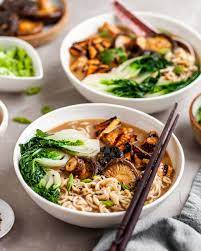 Vegan Mushroom Miso Ramen Crumbs Caramel Recipe Homemade Soup Recipe Recipes Vegetarian Vegan Recipes