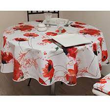 soleil d ocre coquelicot nappe antitaches ronde polyester rouge 180 cm nappe nappe ronde nappe de table