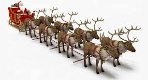 Looking for reindeer sledge psd free or illustration? Santa In Sleigh With Reindeers 3d Model 129 C4d Obj Fbx Free3d