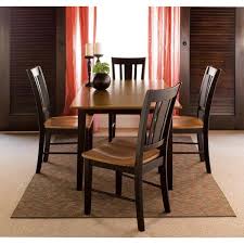 Airy dining room offers wooden dining table and chairs illuminated by pendant lights. International Concepts Leah 5 Piece 36 In Black Cherry Rectangular Solid Wood Dining Set With San Remo Chairs K57 T32x C10 4 The Home Depot