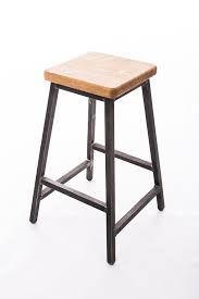Low Industrial Square Seat Bar Stool Oak Stool Bar Stools Furniture