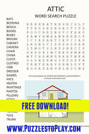 They build language skills, increase vocabulary and encourage conversation. Attic Word Search Puzzle Word Search Puzzle Word Find Free Word Search Puzzles