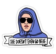 She Doesn T Even Go Here Sticker Hydroflask Stickers Bubble Stickers Girl Stickers