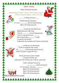 Merry Christmas Everyone Song Merry Christmas Everyone Christmas Worksheets Songs