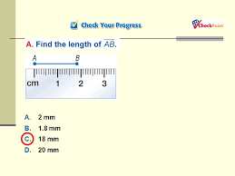 On a metric ruler, each individual line represents a millimeter (mm). Chapter 1 2 Linear Measure Length In Metric Units A Find The Length Of Ab Using The Ruler The Ruler Is Marked In Millimeters Point B Is Closer To Ppt Download