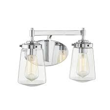 This fixture will add form and function as well as beauty to your room. Allen Roth Wyatt 2 Light Chrome Farmhouse Vanity Light In The Vanity Lights Department At Lowes Com