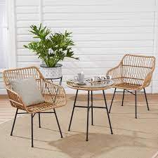 Mainstays Brayhills Bistro Patio Furniture Set Nature 3 Piece Walmart Com In 2021 Resin Patio Furniture Backyard Furniture Bistro Furniture