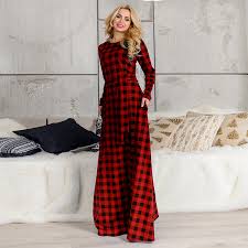 Plaid Shirt Dress Bandage England Style Long Maxi Dress Empire Floor Dress Women Plus Size L Xl Xxl Xxxl 4xl 5xl 6xl Dresses Aliexpress