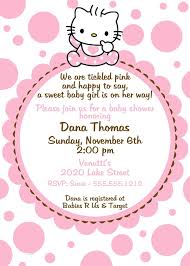 Hello Kitty Baby Shower Invitation Pink Hello Kitty Baby Shower Baby Shower Party Invitations Hello Kitty Invitations
