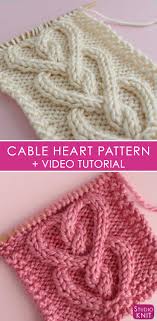 Cable Heart Stitch Knitting Pattern Studio Knit
