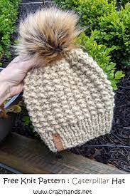 Caterpillar Bulky Knit Hat Pattern Crazy Hands Knitting In 2021 Knitting Patterns Free Hats Hat Knitting Patterns Super Bulky Yarn Knitting Patterns