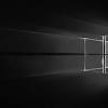Windows logo, blue, dark, windows 10, pink. 1