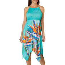 Leoma Lovegrove Womens Local Color Sleeveless Sundress Bealls Florida Petite Dresses Halter Sundress Designer Mini Dresses