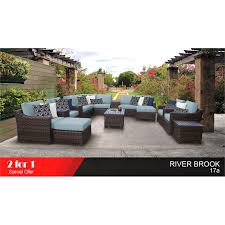 All kathy ireland luggage racks can be shipped to you at home. Kathy Ireland River Brook 17 Piece Outdoor Wicker Patio Furniture Set 17a In Spa River 17a Spa