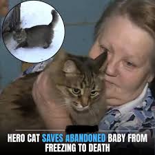 Cat saves abandoned baby in Russia