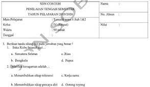 Soal Pts Kelas 4 Tema 6 Subtema 1 Dan 2 Dengan Kunci Jawaban Pendidikan Kurikulum Guru