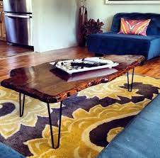 Natural edge wood coffee table. Diy Live Edge Coffee Table