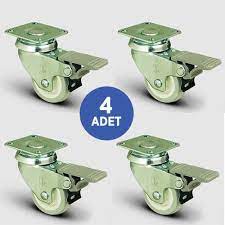4 adet ep01zkc50f oynak tablali frenli mobilya tekerlegi pvc kapli sehpa tekeri cap 50 4lu set cift dizi bilyali genis tip urunler cift tekerlek