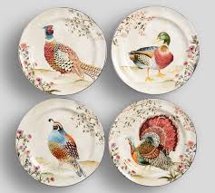 Botanical stoneware with gardener's supply. Assorted Botanical Harvest Bird Dinner Plate Sets Pottery Barn