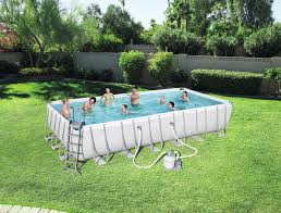 Power Steel Rectangular Pool Set 732x366x132cm Stahlrahmenpool 732x366x132cm Pool Power Rect Rectangular Pool Swimming Pools Above Ground Swimming Pools