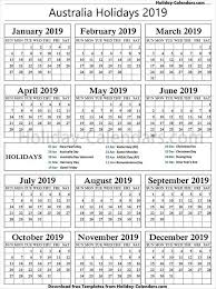 Australia National Holidays 2019 Template Kids Calendar National Holiday Calendar 2019 Calendar