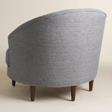 In A Round On Trend Shape Our Chair And A Half Makes A Mid Century Style Statement As Big As Its Oversized Seat Woven Two Tone Upholster Moveis Puf Poltrona