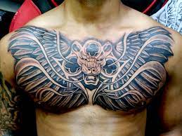 Chest tattoo wings