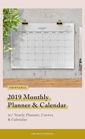 2019 Monthly Planner Grey 2019 Calendar Printable Calendar Printable Monthly Planner Wall Calendar A5 Calendar Black And White Grey Monthly Planner Planner Printable Planner