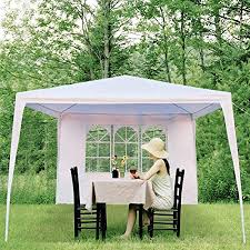 Buy 10' x 30' waterproof gazebo canopy tent with connection stakes for wedding party at costway, enjoy great savings and discounts with fast, free if you are finding a canopy for your outdoor space to provide shelter. Amazon Com Ssline White 10x10 Ft Canopy Patio Party Wedding Tent Outdoor Waterproof Gazebo Canopy With Windows And 3 Removable Sidewalls Garden Outdoor