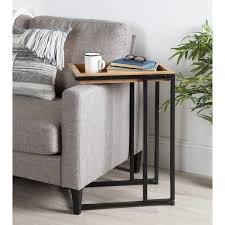 Kate And Laurel Lockridge Brown Wood And Metal C Table White Living Room Table Metal Furniture Sofa End Tables