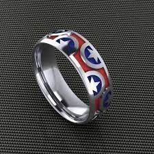 Captain America Wedding Ring Marvel Jewelry Captain America Wedding Geek Jewelry