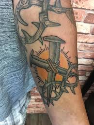 How to find cross tattoo designs tattooli. Djdirks Iron Nail Cross Done On Chris Neotraditional Iron Nail Color Tattoo