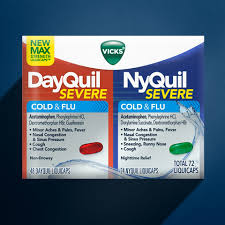 Vicks Severe Dayquil And Nyquil Cough Cold Flu Relief 72 Liquicaps