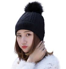 Black Beanie With Pom Pom Womens Womens Beanie With Pom Pom Winter Hats Knitted Ski Wool Knit Warm Slouch Skull Caps Black Ce184wn47n5 Pom Pom Winter Hats Knitted Hats Winter Hats