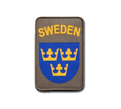 We do have tre kronor (three crowns), which is the official emblem of sweden. Svensk Militar Tre Kronor Tygmarke Sweden