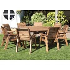 8 Seater Circular Garden Dining Set Table Lawn Patio Outdoor Wooden Furniture Wooden Garden Table Outdoor Tables And Chairs Wooden Outdoor Table